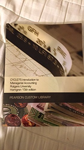 Imagen de archivo de 010:275 Introduction to Managerial Accounting a la venta por Better World Books