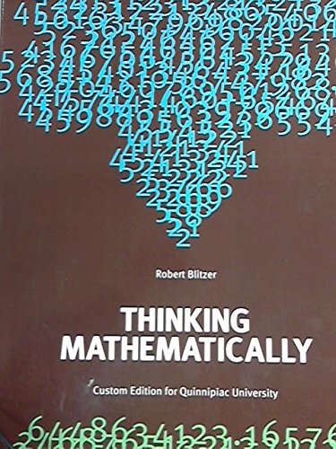 Imagen de archivo de Thinking Mathematically (Custom Edition for Quinnipiac University) a la venta por ThriftBooks-Atlanta