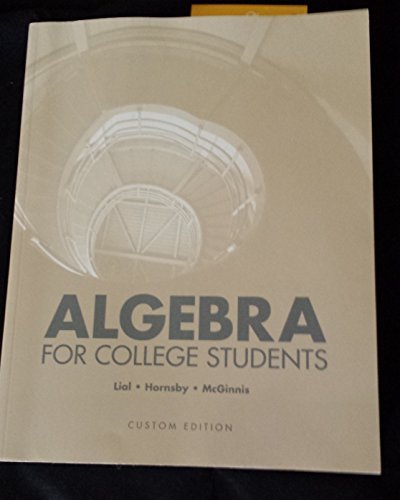 Stock image for Algebra for College Students Custom for Cnm for sale by Irish Booksellers