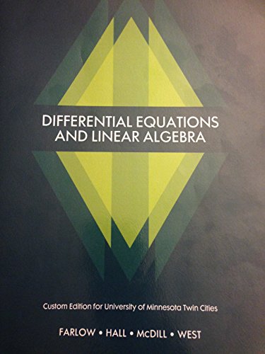 Beispielbild fr Differential Equations and Linear Algebra Custom Edition for University of Minnesota Twin Cities zum Verkauf von BooksRun