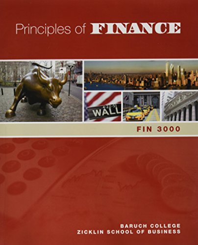 Beispielbild fr Principles of Finance (Baruch College Edition) zum Verkauf von Better World Books