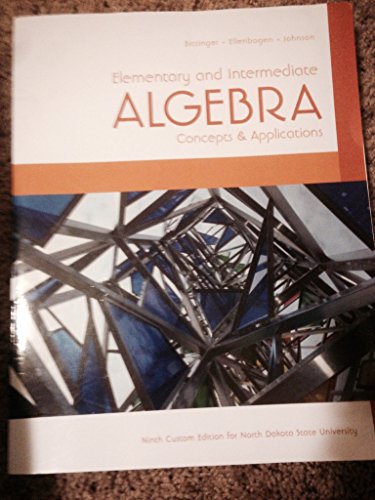 Stock image for Elementary and Intermediate Algebra Concepts & Applications for sale by HPB-Red