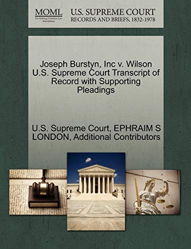 Stock image for Joseph Burstyn, Inc v. Wilson U.S. Supreme Court Transcript of Record with Supporting Pleadings for sale by Lucky's Textbooks