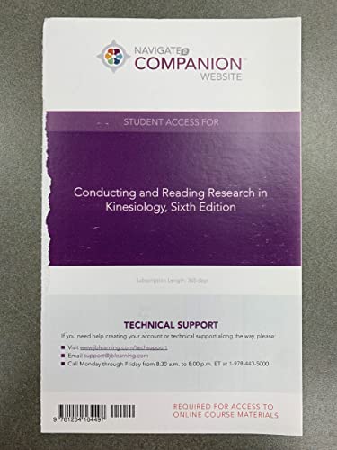 Stock image for Navigate Companion Student Access for Conductiong and Reading Research in Kinesiology, Sixth Edition for sale by A Team Books