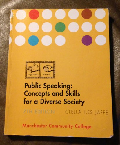 Stock image for Public Speaking Concepts and Skills for a Diverse Society, 7th Edition by Jaffe (2012-05-03) for sale by SecondSale