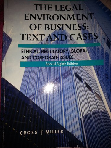 Stock image for The Legal Environment of Business: Text and Case (Special Eighth Edition) for sale by Discover Books
