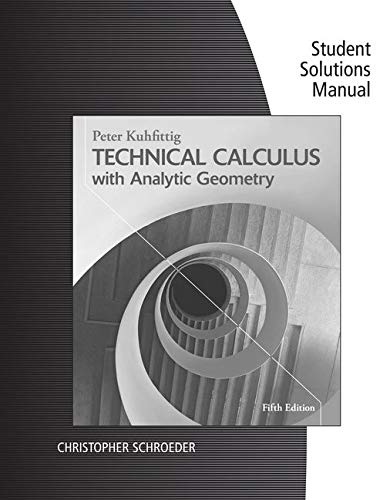 Stock image for Student Solutions Builder Manual for Kuhfittig's Technical Calculus with Analytic Geometry, 5th for sale by HPB-Red