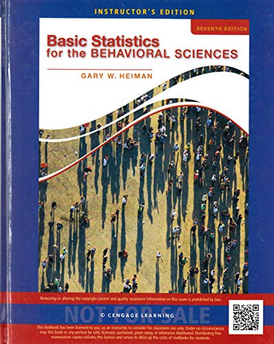 Stock image for Basic Statistics for the Behavioral Sciences - Instructor's Edition - 7th edition for sale by BooksRun