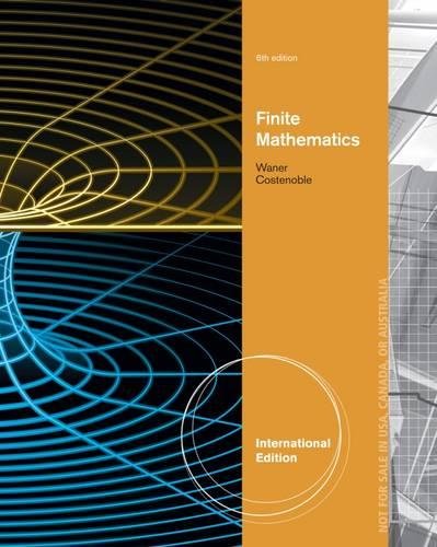 Beispielbild fr for Finite Mathematics 6e zum Verkauf von SMASS Sellers