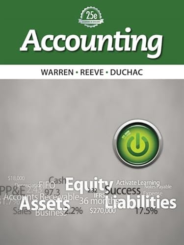 Beispielbild fr Working Papers, Chapter 1-17 for Warren/Reeve/Duchac's Accounting, 25th and Financial Accounting, 13th zum Verkauf von Better World Books