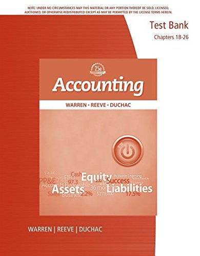 Tb Chaps 16 27 Accounting (9781285078564) by Warren Reeve Duchac