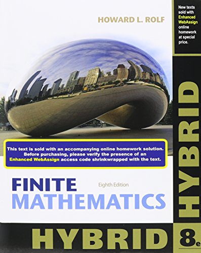 Imagen de archivo de Finite Mathematics, Hybrid (with WebAssign with eBook LOE Printed Access Card for Single-Term Math and Science) a la venta por HPB-Red