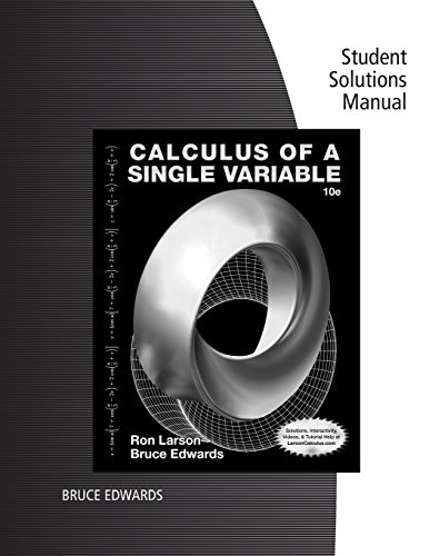 Imagen de archivo de Student Solutions Manual for Larson/Edwards' Calculus of a Single Variable, 10th Edition a la venta por HPB-Red