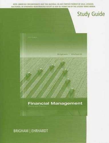 Beispielbild fr Study Guide for Brigham/Ehrhardt's Financial Management: Theory & Practice, 14th zum Verkauf von Buchpark