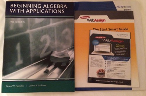 Stock image for Beginning Algebra with Applications Seventh Edition Aufmann Lockwood for sale by Better World Books