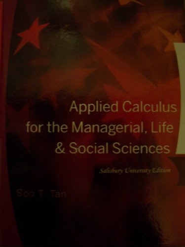 9781285106816: Applied Calculus for the Managerial, Life & Social Sciences (Salisbury University Edition)