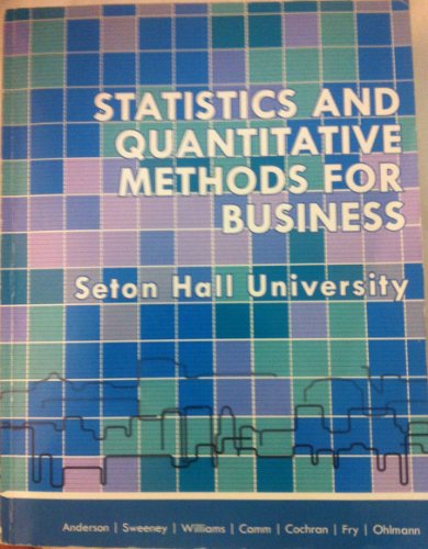 9781285121635: Statistics and Quantitative Methods for Business Seton Hall University