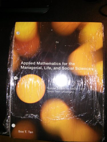 Stock image for Applied Mathematics for the Managerial, Life, and for sale by HPB-Red