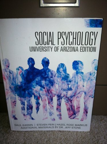Imagen de archivo de Social Psychology University of Arizona Edition a la venta por Bookmans