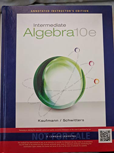 Beispielbild fr Intermediate Algebra zum Verkauf von SecondSale