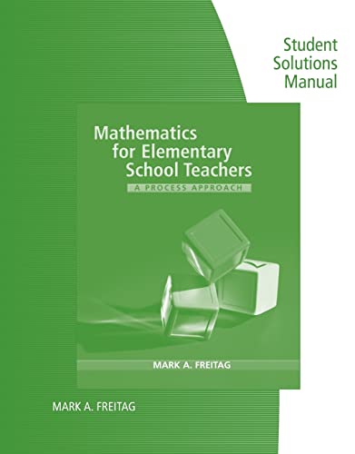 Imagen de archivo de Student Solutions Manual to accompany Mathematics for Elementary School Teachers: A Process Approach a la venta por Revaluation Books
