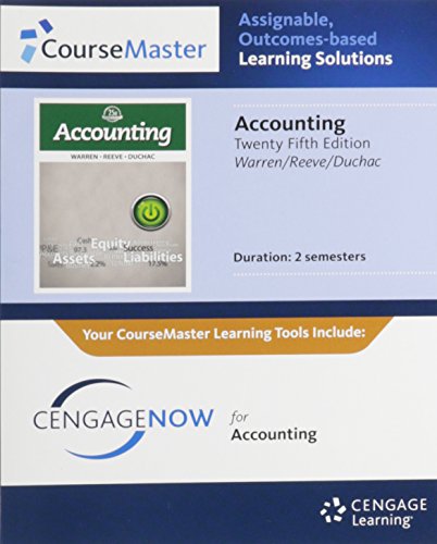 CengageNOW, 2 terms Printed Access Card for Warren/Reeve/Duchac's Accounting, 25th (9781285421858) by Carl S. Warren; James M. Reeve; Jonathan E. Duchac