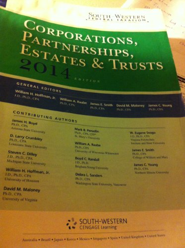 Beispielbild fr South-western Federal Taxation 2014: Corporations, Partnerships, Estates and Trusts (With H&r Block @ Home) 37th Edition Loose Leaf zum Verkauf von HPB-Red