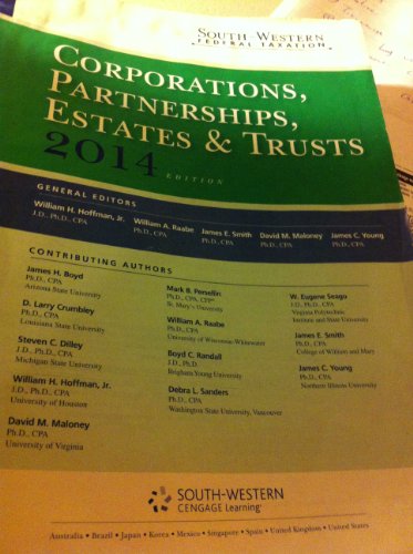 Stock image for South-western Federal Taxation 2014: Corporations, Partnerships, Estates and Trusts (With H&r Block @ Home) 37th Edition Loose Leaf for sale by HPB-Red