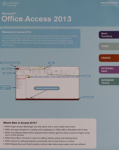 Microsoft Access 2013 CourseNotes (9781285464213) by Course Technology