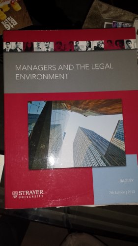 Stock image for Managers and The Legal Environment (Strayer University) for sale by SecondSale