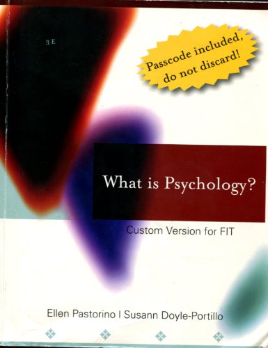 Imagen de archivo de What Is Psychology? : Custom Version for FIT a la venta por Better World Books