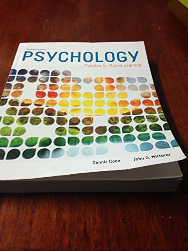 Beispielbild fr Psychology: Modules for Active Learning zum Verkauf von Your Online Bookstore