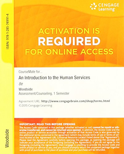 Imagen de archivo de CourseMate Access Card for Woodside's An Introduction to the Human Services 8th a la venta por POQUETTE'S BOOKS