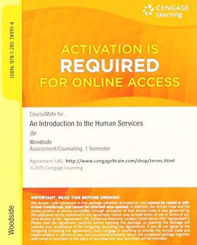 Stock image for CourseMate Access Card for Woodside's An Introduction to the Human Services 8th for sale by POQUETTE'S BOOKS