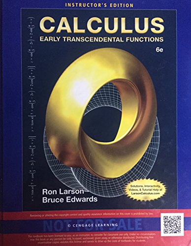 Stock image for CALCULUS; EARLY TRANSCENTAL FUNCTIONS 6TH.ED. LARSON I.E. for sale by Hippo Books