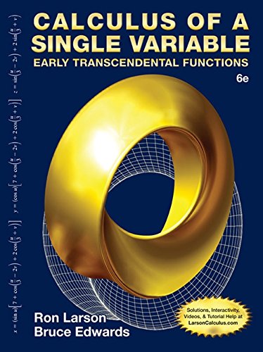 9781285774800: Student Solutions Manual for Larson/Edwards' Calculus of a Single Variable: Early Transcendental Functions, 6th