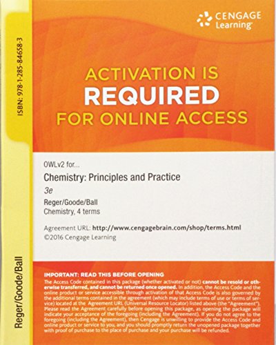 9781285846583: OWLv2 with Quick Prep 24-Months Printed Access Card for Reger/Goode/Ball’s Chemistry: Principles and Practice, 3rd