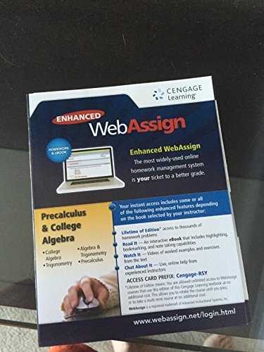9781285858333: Enhanced Web Assign Precalculus and College Algebra