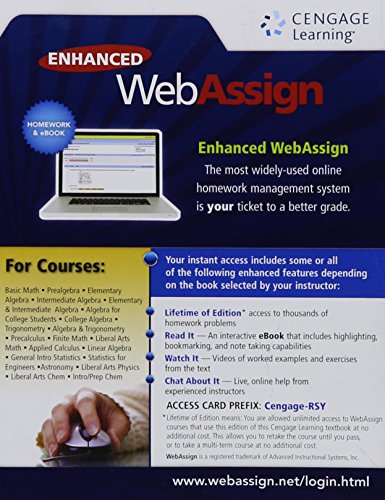 9781285858500: Enhanced Webassign Single-Term Loe Printed Access Card for M