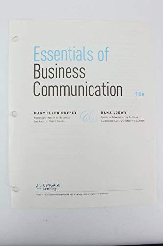 Beispielbild fr Essentials of Business Communication zum Verkauf von Indiana Book Company