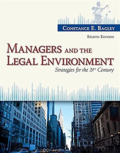 Beispielbild fr Managers and the Legal Environment: Strategies for the 21st Century zum Verkauf von BooksRun