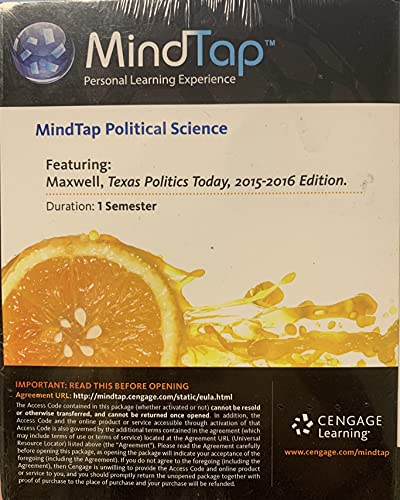 9781285861906: MindTap Access Card for Texas Politics Today, 2015-2016 Edition - One Semester