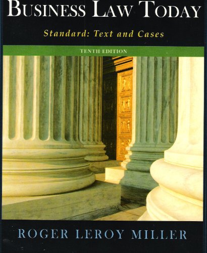 Imagen de archivo de Business Law Today Standard: Text and Cases 10th (tenth) edition a la venta por ThriftBooks-Dallas