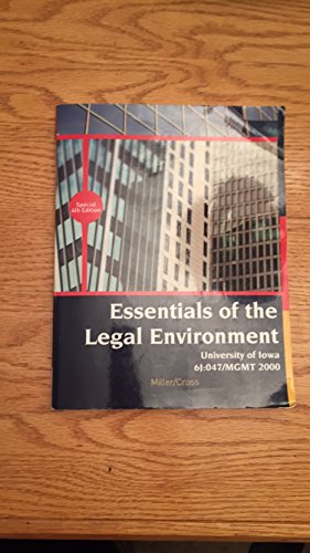 Beispielbild fr Essentials of the Legal Environment zum Verkauf von Better World Books