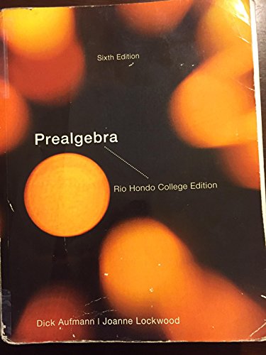 Stock image for ACP Prealgebra Rio Hondo College with Student Solutions Manual for sale by Better World Books