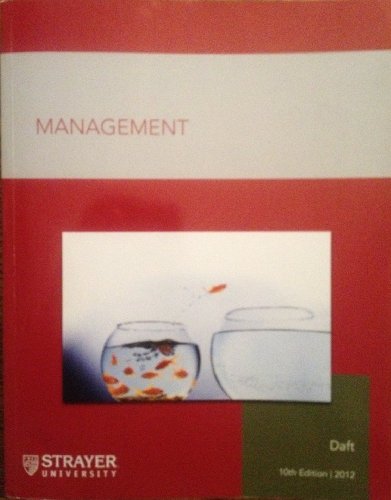 Beispielbild fr Management 10th ed (Strayer University) zum Verkauf von Better World Books