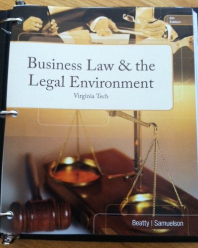 Stock image for Business Law and the Legal Environment (Custom for Virginia Tech) for sale by BookHolders