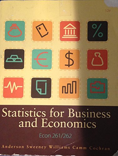 Beispielbild fr Statistics for Business and Economics zum Verkauf von Books From California