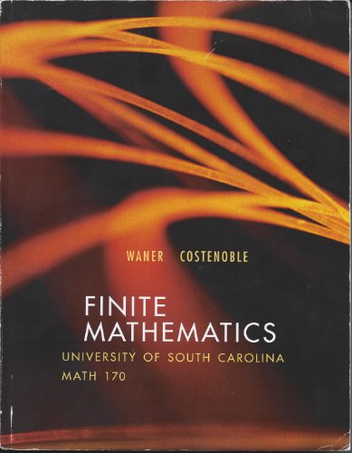 Imagen de archivo de Finite Mathematics: University of South Carolina Math 170 a la venta por Better World Books