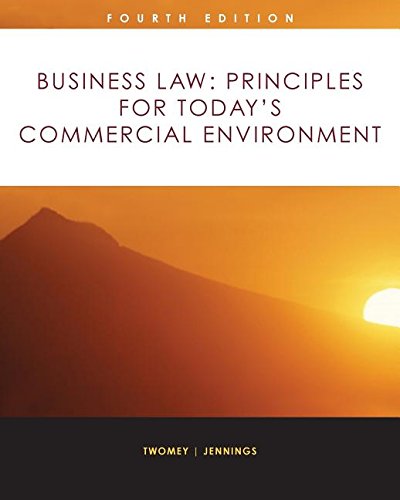 Imagen de archivo de Business Law: Principles for Todays Commercial Environment a la venta por Irish Booksellers